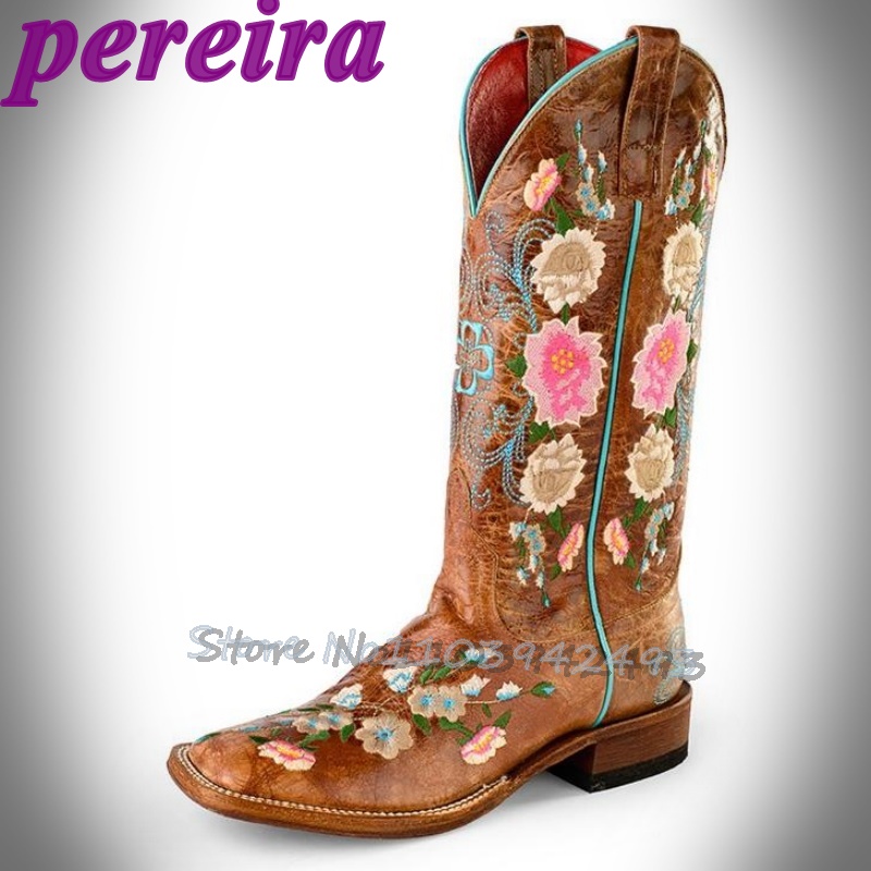 Embroidered Flower Boots Rose  - Embroidery Rose 评论和价格