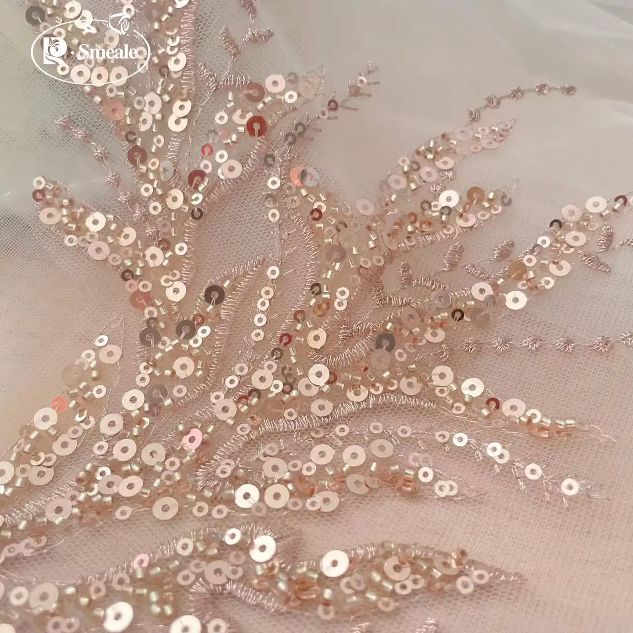 5Pair-2Pair.Rose Gold Sequin T - Embroidery Rose 评论和价格