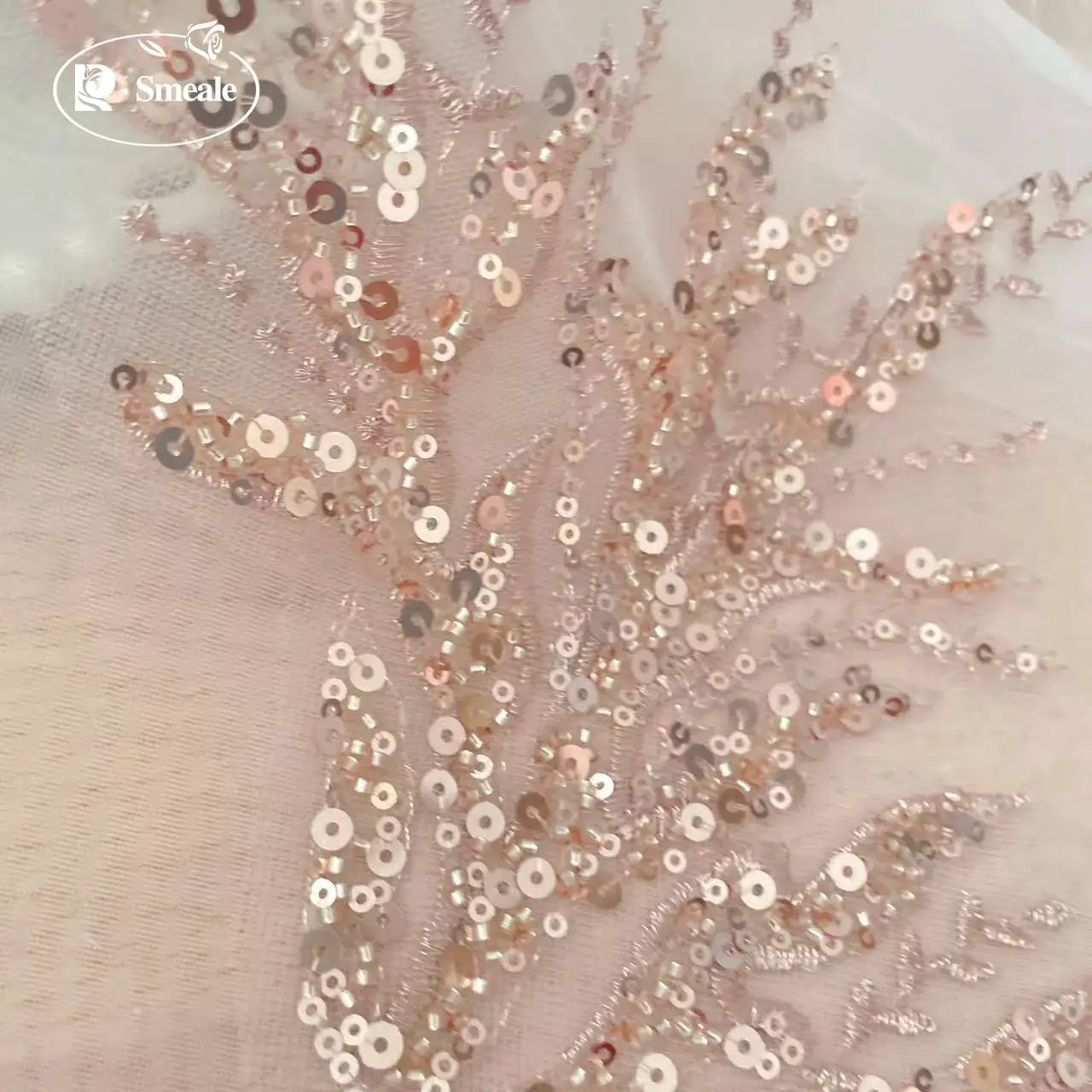 5Pair-2Pair.Rose Gold Sequin T - Embroidery Rose 评论和价格