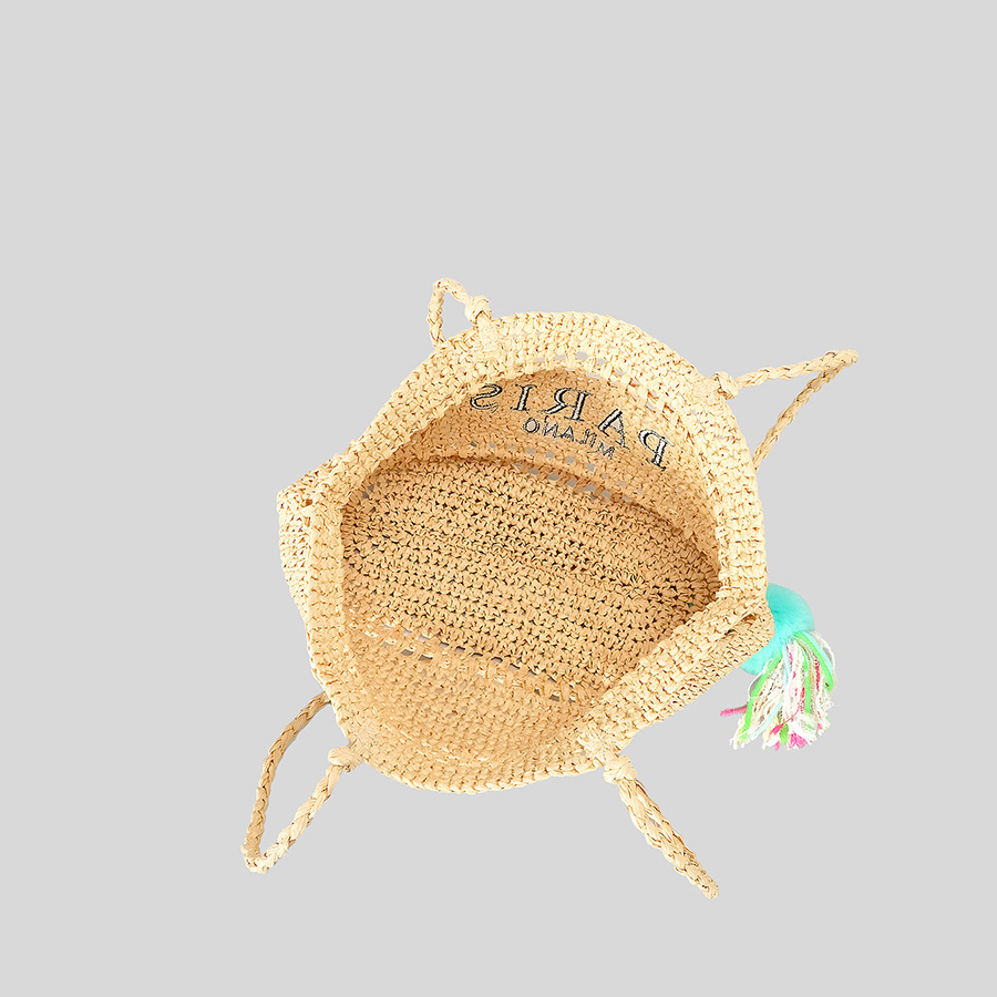 Casual Hollow Straw Tote Bag L - Embroidery Bali 评论和价格