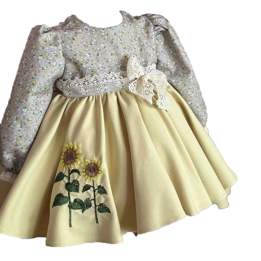 Baby Girl Spring Summer Yellow - Embroidery Yellow Dress 评论和价格