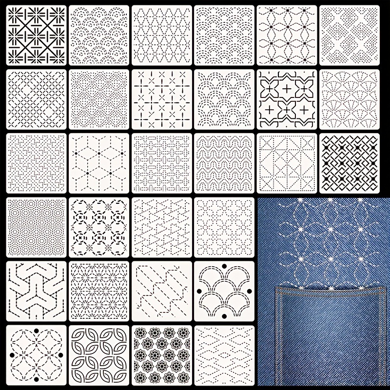 30Pcs Embroidery Templates DIY - Embroidery Meaning 评论和价格