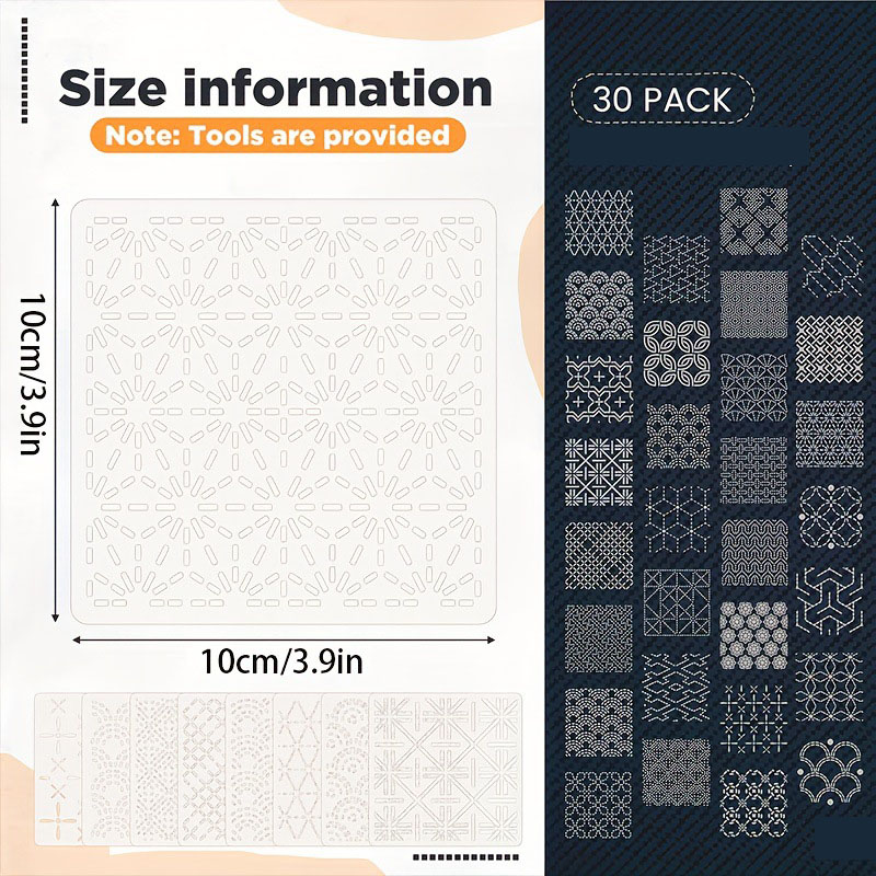 30Pcs Embroidery Templates DIY - Embroidery Meaning 评论和价格