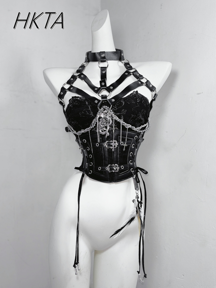 Dark Style Goth Metal Chain Wa - Embroidery Rose 评论和价格