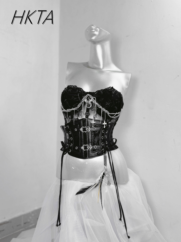 Dark Style Goth Metal Chain Wa - Embroidery Rose 评论和价格