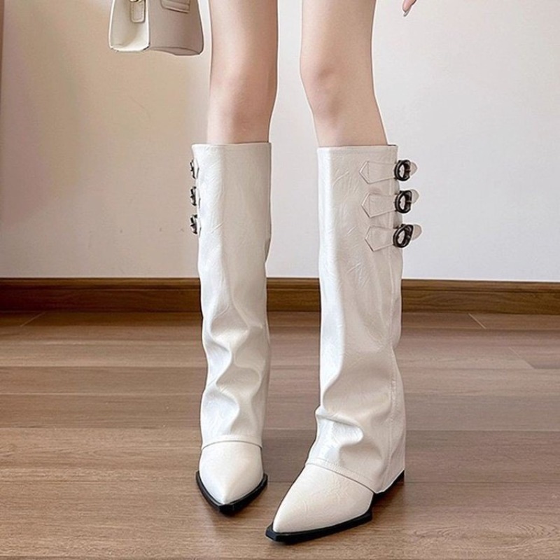 Women Pointed Toe Knee High Sl - Embroidery Garments 评论和价格