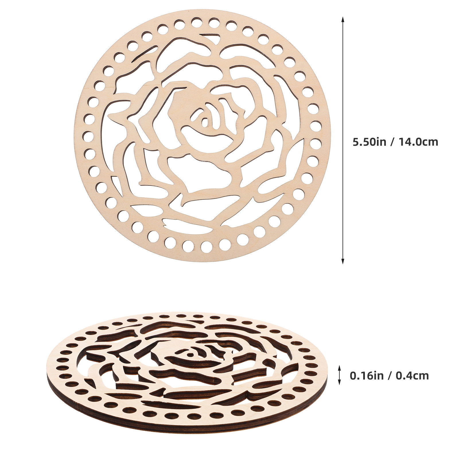 2Pcs 14Cm Round Wooden Crochet - Embroidery Bag 评论和价格