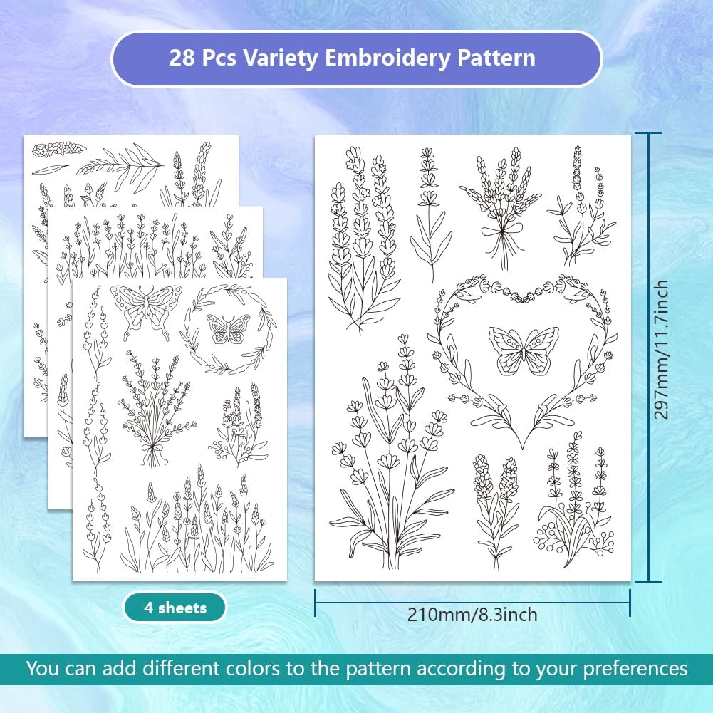 Lavender Flower Butterfly Wate - Embroidery Meaning 评论和价格