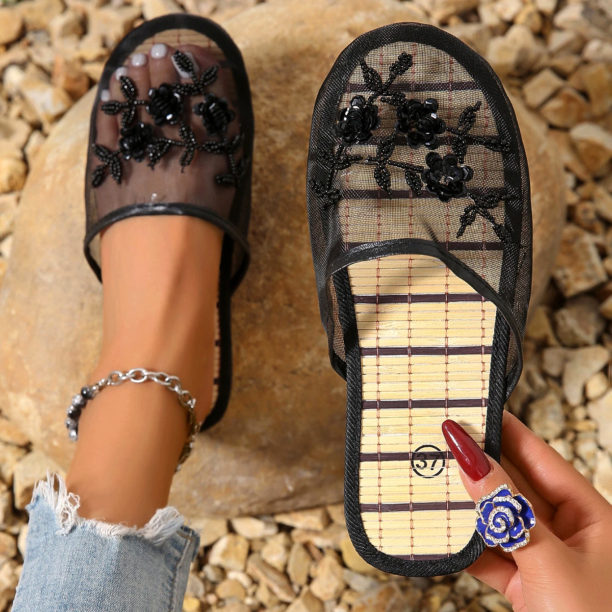 Ladies Mesh Closed Toe Slide S - Embroidery Garments 评论和价格
