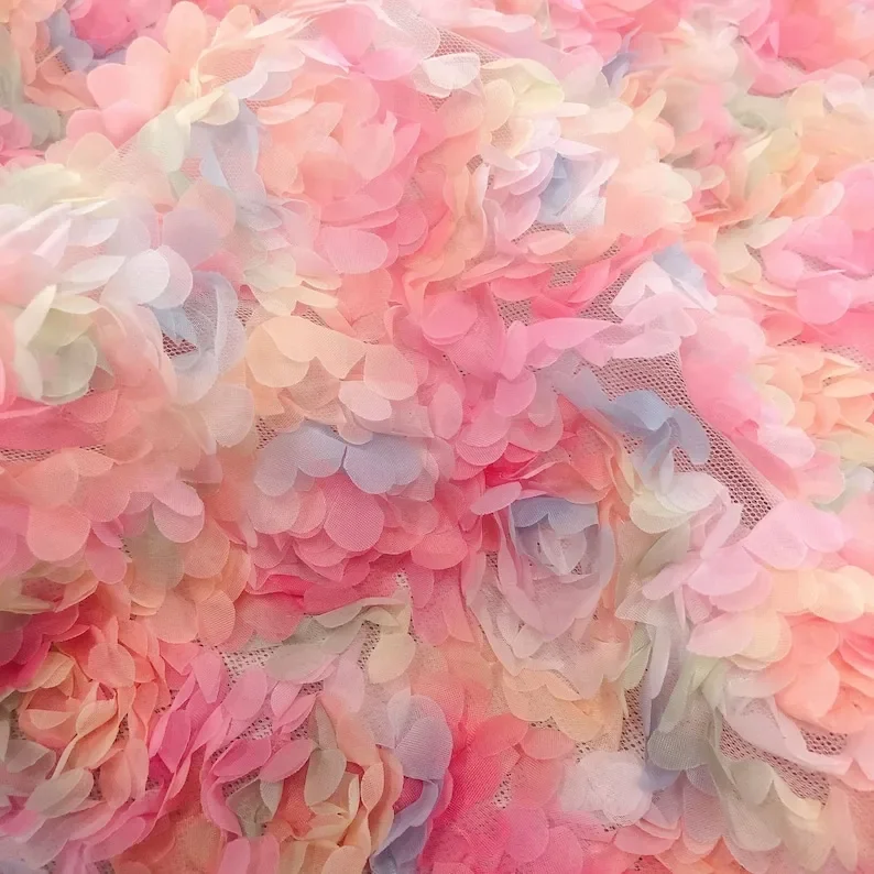 3d chiffon rose flower lace fa - Embroidery Rose 评论和价格