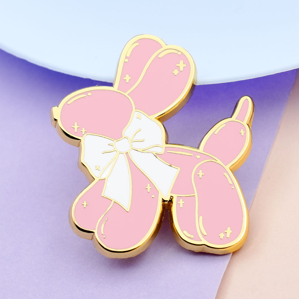 Pink Balloon Dog Enamel Pin Cu - Embroidery Bali 评论和价格
